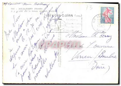 Aix-les-Bains — Centenaire 1860-1960 — wydawca Nowoczesna pocztówka — Rewers