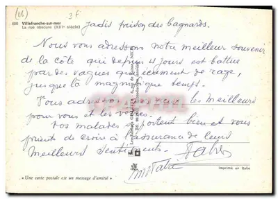 Villefranche-sur-Mer — A rua escura (século XIII) — Les Éditions G.B. PAPILIA — Verso