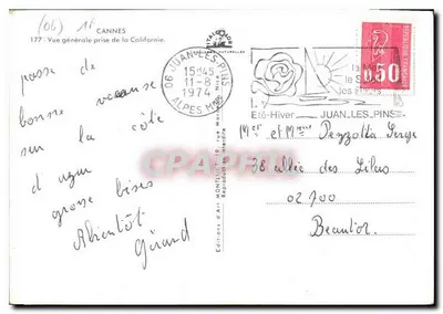 Ogólny widok wybrzeża — Cannes — Wydawnictwo Air Montluet — Rewers