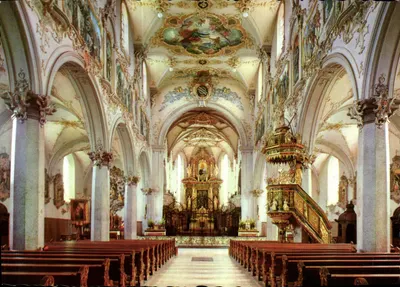 Mariastein — Interior da basílica — Rud. Stift Oberrieden-Zchl.