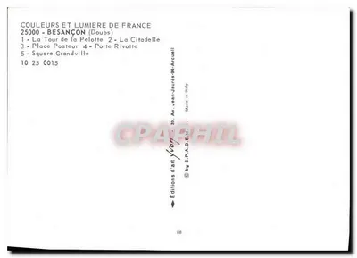 Besançon — Collage van 5 uitzichten — Uitgaven S.P.A.D.E.M. — Achterkant
