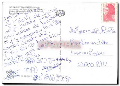 Bourg-Saint-Maurice — Viaduto no fundo do Géry, saída dos campeonatos de canoagem — Reprografia Mâcon — Verso