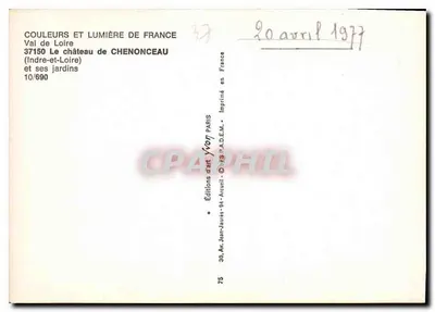Zamek Chenonceau — Dolina Loary — Wydawnictwo Yvon — Rewers