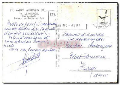 Le Hourdel — Ogólny widok portu z latarnią morską — Wydawnictwo J. Dérème, Paryż — Rewers