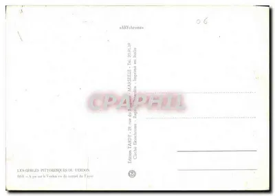 Góry Verdon — Widok z tunelu Fayet — Wydawnictwo Tardy — Rewers