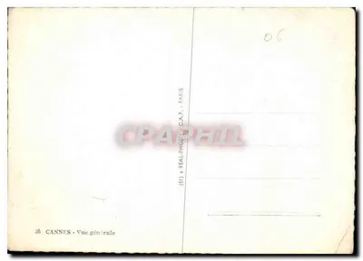 Cannes - Vista geral — editor C.A.P. Paris, n° 38 — Verso