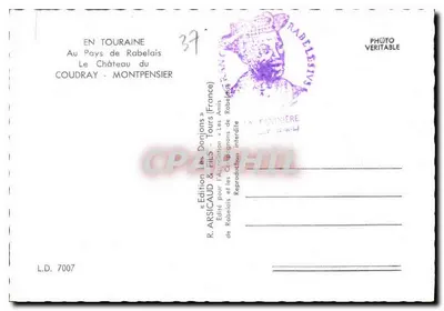 Zamek w Coudray-Montpensier — W Touraine — Wydawnictwo R. ARSICAUD & FILS — Rewers