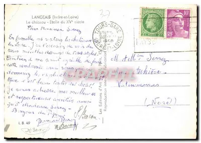 Langeais (Indre-et-Loire) — Zamek — Stala z XV wieku — Les Éditions d'Art d'Indre-et-Loire — Rewers