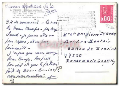 Valberg - Alpes-Maritimes — Estación de deportes invernales y climática — Ediciones G.L.I.T.T.A. - 06 — Reverso