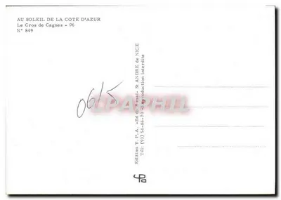 Le Cros de Cagnes — widok portu z łodzią i kościołem — Wydawnictwo Y.P.A. N° 849 — Rewers