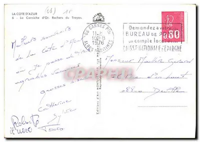 La Corniche d'Or, Rochers du Trayas — Éditions d'Art Montillet, n° 6 — Verso