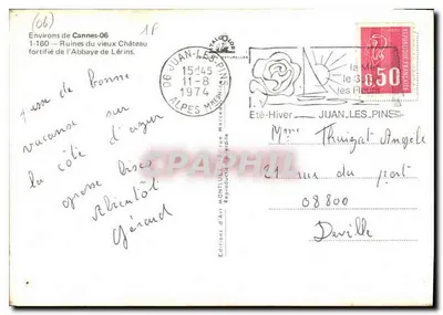Ruiny starego zamku w Lérins — Okolice Cannes-06 — Wydawnictwo Montluet — Rewers