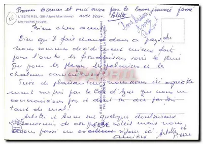 Czerwone skały — L'Estérel (06-Alpes-Maritimes) — Wydawca: Le Chânet — Rewers