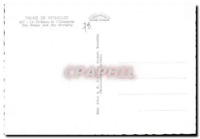 Pałac w Versailles — Pałac i Orangeria — Wyd. d'Art A. P. H. (Reprodukcja) nr 407 — Rewers