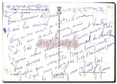 Tramway do Mont-Blanc — o Nid d'Aigle — Verso