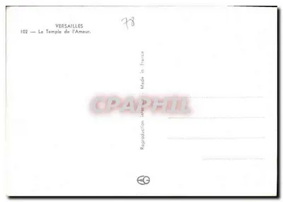 Versalles — El Templo del Amor — reproducción intertítulo — Reverso