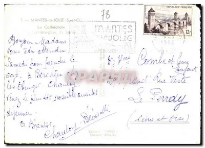 Mantes-la-Jolie — La Catedral, la Sena — Edición GAST — Reverso