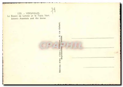 Versajles — Basen Latony i Tapis Vert — Wydawnictwo Sztuki 'Lys' — Rewers