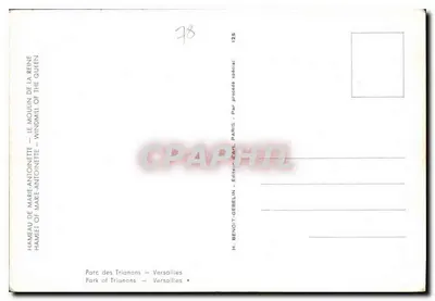 Hameau de Marie-Antoinette — Le Moulinette — Editor H. Benoit-Oebelin, Paris — Verso