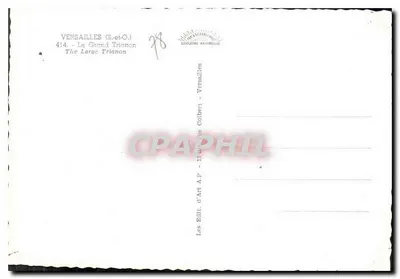 Versailles (S.-et-O.) — Il Grand Trianon — Editore A.P. n° 414 — Verso