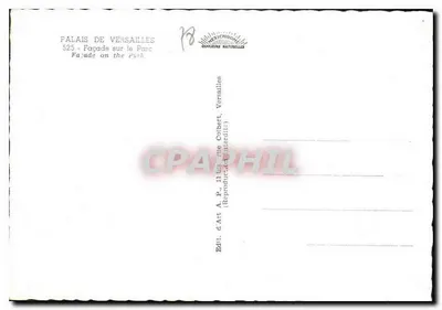 Palácio de Versalhes — Fachada para o parque — Edição A.P. 525 — Verso