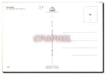 Versailles — O Templo do Amor — editor LYNA PARIS, n° 157 — Verso
