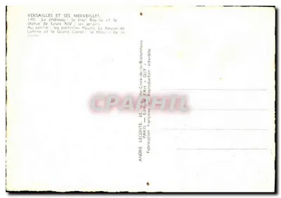 Zamek w Versailles — widok panoramiczny — André Leconte, nr 140 — Rewers