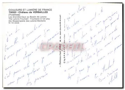 Castillo de Versalles — Las Grandes Eaux en el Estanque de Latona — Éditions d'Art Yvon — Reverso