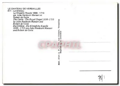 La Cappella Reale — Castello di Versailles — editore A.P. 411 — Verso
