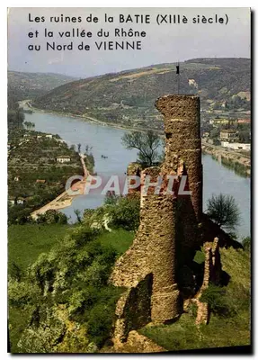 Ruiny zamku LA BATIE (XIII wiek) i dolina Rony na północy VIENNE — Wyd. J. CELLARD, nr seryjny P. 3627