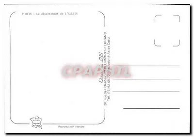 L'ALLIER — Carte postale touristique — Éditions du Lys — Verso