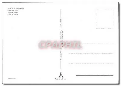 Funchal (Madeira) — Carro de madera — Editor Francisco Ribeiro — Reverso