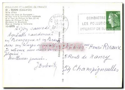Palais des Ducs de Bourgogne — fasada północna i Wieża Filipa Dobrego (52 m) — wydawnictwo Jean-Jaurès — Rewers