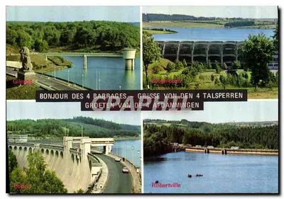 Os 4 barragens do rio Mosa — Gileppe, Bütgenbach, Eupen, Robertville — número de série não visível