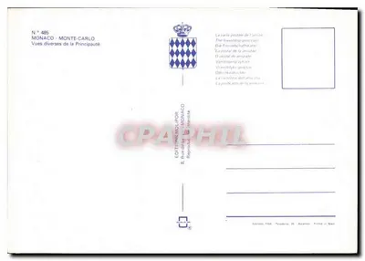 Monako - Monte-Carlo — Różne widoki Principality — Wydawnictwo Molitor & Wydawnictwo Monako — Rewers