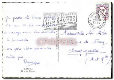 Cannes — Port de Cannes — numer serii 16 - Le Suquet — Rewers