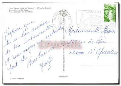 A vallée da Loue — Vista geral de Moutthier — Impressor Cimcrome — Verso