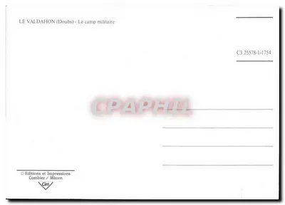Le Valdahon (Doubs) — acampamento militar — Éditions et Impressions Combier / Mâcon, n° C3 25578-1-1754 — Verso