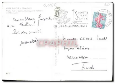 Rue pittoresque en Juan-les-Pins — editor Éditions S.E.P.T. n°25 — Reverso