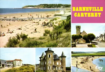 Barneville-Carteret — praia, igreja, castelo, frente marítima — Éditions Normandes Le Goubey