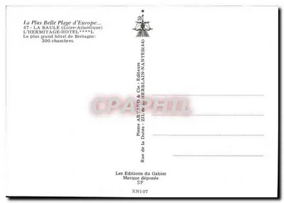 L'Hermitage-Hôtel — La Baule — editore Pierre Artaud & Cie — Verso