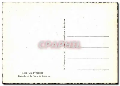 Wodospad na trasie Gavarnie — Pyrenées — L. Chatatgneau, 92, Cours Victor-Hugo, Bordeaux — Rewers