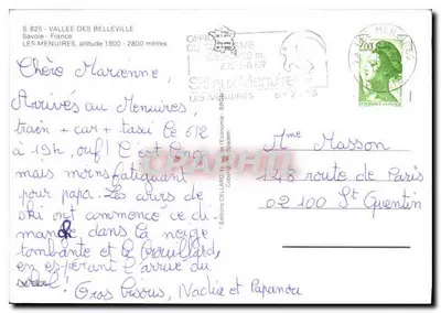 Les Menuires — estação de esqui — Éditions Cellard - BRON — Verso