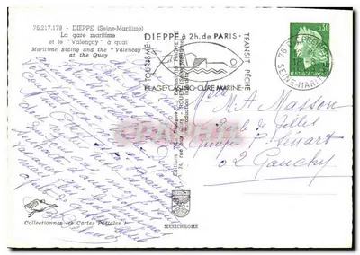 Dieppe — A estação marítima e o "Valençay" no cais — Éditions Iris — Verso