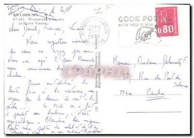 Em Limousin — Haute-Vienne — Edições Modernas, Limoges — Verso