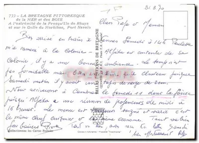 Golfo do Morbihan — Porto Navalolo — Edições F.E.L. Quimper — Verso