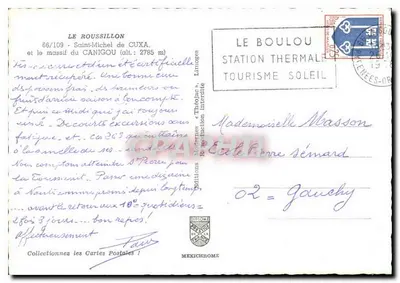 O Roussillon — Saint-Michel de Cuxa e o maciço do Canigou (alt. : 2785 m) — Éditions Mexichrome, série 66/109 — Verso