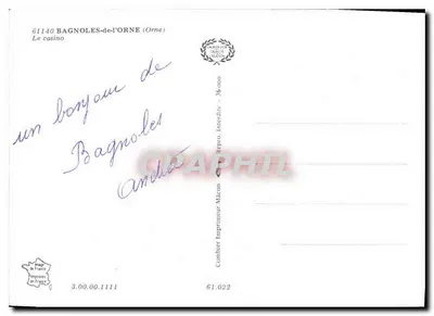 Bagnolles-de-l'Orne — O cassino — Imprimerie Combier, Mâcon — Verso