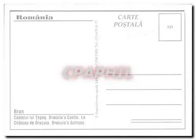 Zamek Drakuli — Bran — Wydawca opria, nr 113 — Rewers