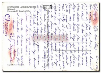 Pequena Suíça Luxemburguesa — Hallerbach — editor MPK, n° 305 — Verso